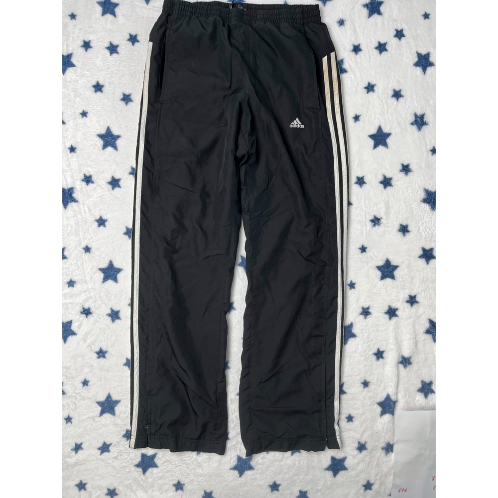 Adidas Track Pants Mens Small Black 3 Stripe Clima365 Athletic - Picture 3 of 9